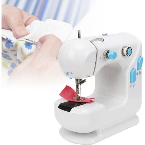 Machine à coudre portable, mini outil de broderie, modèle de bureau multifonctionnel (110-240V), norme européenne (prise ronde). (1/5)
