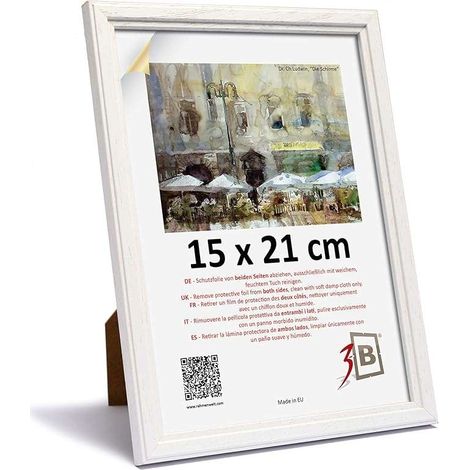 Cornice portafoto per certificato 15x21 cm con supporto, cornice in legno bianca formato A5