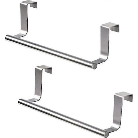 Porte-serviettes en acier inoxydable, fixation murale sans perçage, gain de place, compatible, facile à installer avec sa tige télescopique. (1/5)