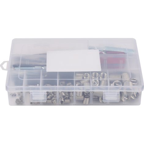 Kit di 142 inserti per la riparazione di filettature, viti di inserto filettate in acciaio inossidabile, set di utensili per manicotti filettati, per riparare efficacemente i fori filettati.