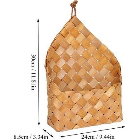Pot de fleurs en rotin naturel, décoration murale de jardin, panier suspendu en bambou tressé fait main (1/5)