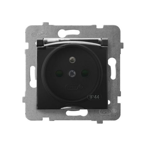 Prise étanche 2P+T IP44 obturateurs clapet transparent 16A 250V IP44 Ospel Aria