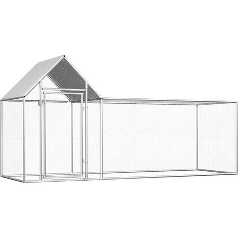 Chicken Coop 3x1x1.5 m Galvanised Steel vidaXL (1/5)