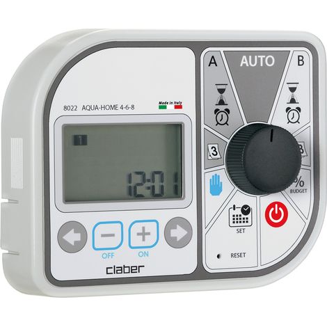 CENTRALINA PER IRRIGAZIONE 'AQUA-HOME 4-6-8' Art. 8022 - 2 programmi blister - CLABER