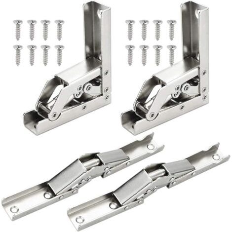 Charnières de Porte, Charnières étagère Pliables à 90 Degrés/180 Degrés, Charnières pour étagères Table Console Pliable, 4 pièces (1/5)