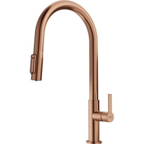 Franke Maris - Mitigeur d'évier FG 3660.90 avec fonction de filtration et douchette extractible, cuivre 120.0736.602 (1/2)
