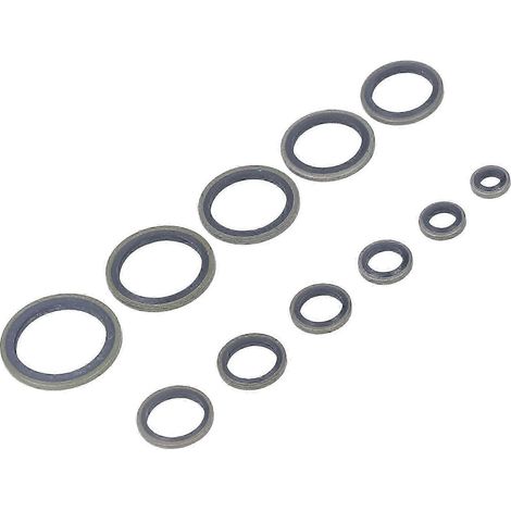 215-teiliges Sortiment an Ölablassschraubendichtungen aus Metall und Gummi, O-förmig, 11 Spezifikationen, Edition 0620
