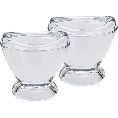 2 Pièces Tasse de Lavage Oculaire en Verre Transparent, Kit de Rincage des Yeux Portable pour Urgence et Soins (1/5)