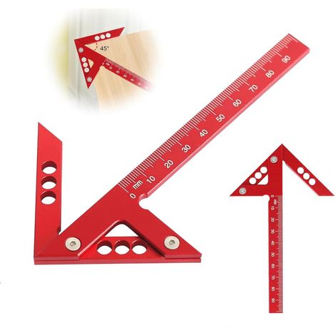 1 Pc Center Finder Line Gauge, 45/90 Degree Center Gauge, Center Finder, Carpenter's Square Angle Protractor, Measuring Scribe's Tool for Finding Center (1/5)