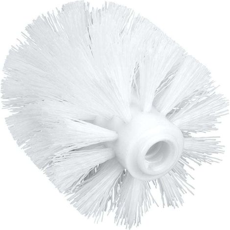 Tête de Brosse WC de rechange pour porte-brosse WC, avec adaptateur, Polypropylène, Ø 8,5 cm, blanc