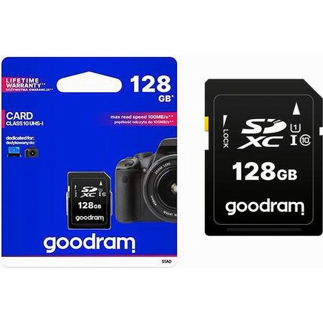 TRADE SHOP - Scheda Di Memoria Sd Card 128 Gb Sdxc Per Videocamere Classe 10 Uhs-i S1a0-128gb -