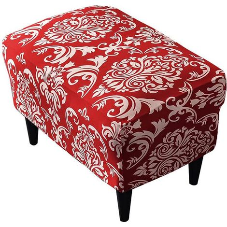 Housse De Tabouret - Extensible - Style Baroque - Pour Tabouret Rectangulaire - Lavable - 1 Pièce (1/5)
