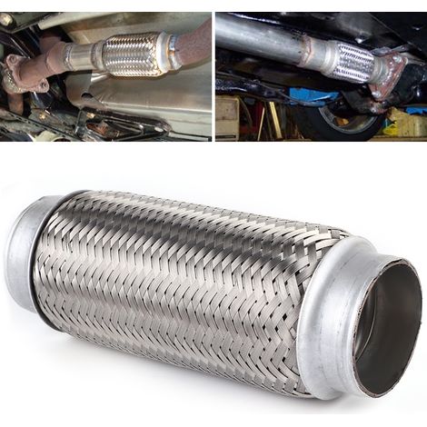 Tuyau flexible d'échappement en acier inoxydable, joint flexible, tube de réparation, accessoires automobiles 55 x 200 mm (1/5)
