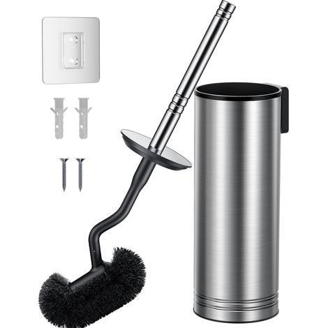 Brosse Toilettes WC INOX, Murale Nettoyage Profond sous Rebord (1/5)