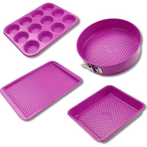 Fackelmann Backformen-Set Rosa Fuchsia 4 Teile