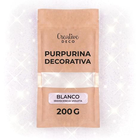 Purpurina Holográfica 200 g Grano Fino 0,2 mm Blanco (1/5)