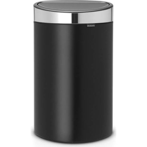 Touch Bin Poubelle avec Seau intérieur Acier Inoxydable Noir Mat 43,5 x 30,2 x 72,7 cm (1/4)