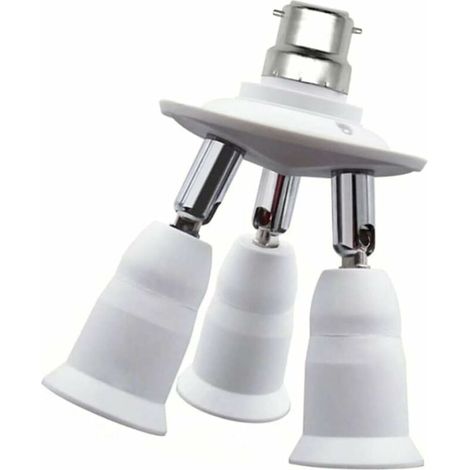 Light Socket Splitter 3 in 1 360 Degree Adjustable 180 Degree Bendable E27 Light Bulb Socket Holder (1/5)