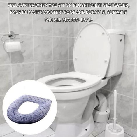 Coussin chauffant pour siège de toilette, lavable et réutilisable avec fermeture éclair, gris hivernal (1/4)