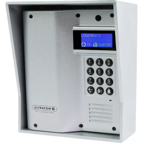 Platine de rue 600 mètres autonome sans-fil longue distance - UltraCOM3 ARGENTÉE + visière argentée (1/5)