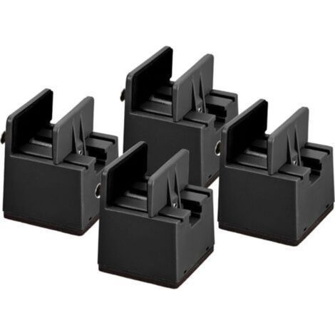 Rialzo poggiapiedi regolabile – Rialzo robusto per seduta di mobili – Divano, scrivania, armadio – Set di 4 – Nero – 5 x 3,5-5 cm (1/4)