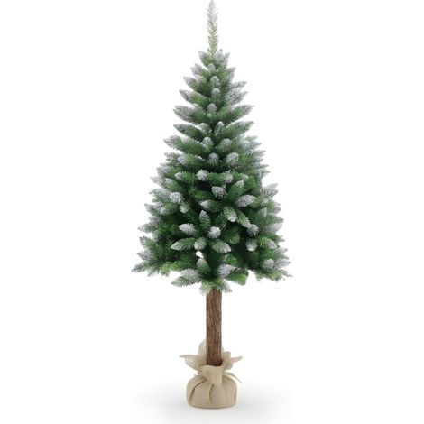 Albero di Natale artificiale alpino innevato 7house con base in juta, 150 cm