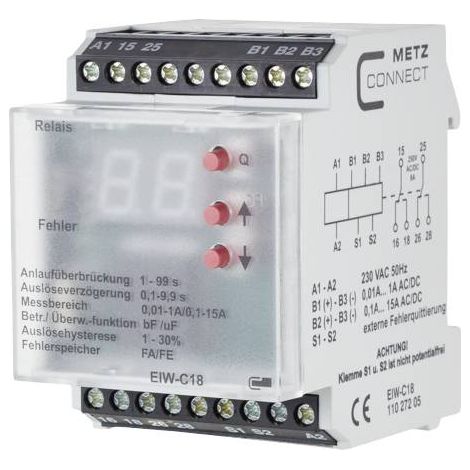Relais de surveillance 230 V/AC (max) 2 inverseurs (RT) Metz Connect 11027205 1 pc(s) C871092