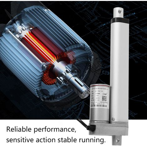 Moteur électrique de levage à actionneur linéaire 12 V Force 750 N Course 150-700 mm Support (150 mm) (1/5)