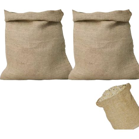 Lot 2 sacs rangement toile jute culture stockage pommes terre oignons légumes 40 x 60 cm durable design respirant jardin (1/5)