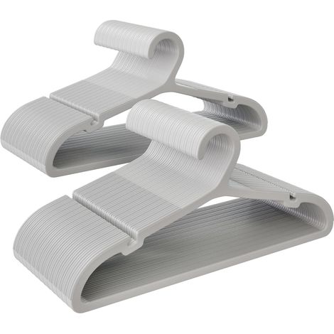 Lot de 80 cintres, plastique TPR antidérapant, crochet métal robuste, gain de place 40%, pour dressing sec et humide