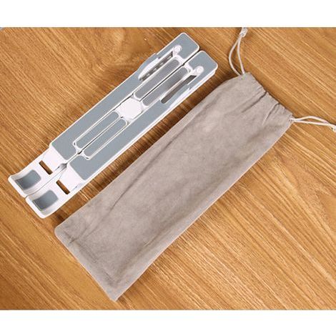 Compagnon de poste de travail compact, ergonomiquement conçu pour les ordinateurs portables de 11 à 17 pouces, doté d'un support pliable, d'une hauteur réglable (100-160 mm) et de patins en silicone a (1/4)