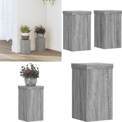 vidaXL Pflanzenständer 2 Stk. Grau Sonoma 10x10x18 cm Holzwerkstoff (1/5)