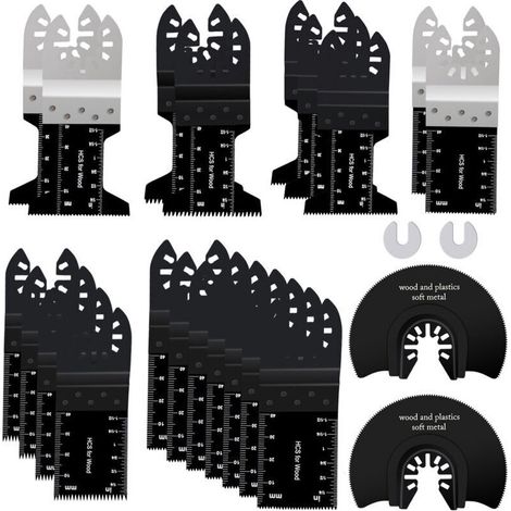 Jeffergarden Jeu de lames oscillantes 22 pièces avec 2 joints à pince en C, ensemble oscillant universel pour le travail du bois