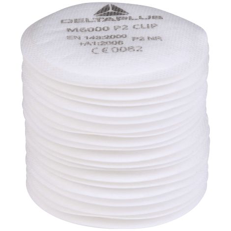 Delta Plus Lot de 20 pièces filtrantes P2 de rechange pour M6000P2CLIP. (réf. M6000REFP2CL)