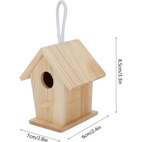 4 Maisonnettes en Bois Miniatures pour Oiseaux - Décoration de Jardin et Balcon (1/5)