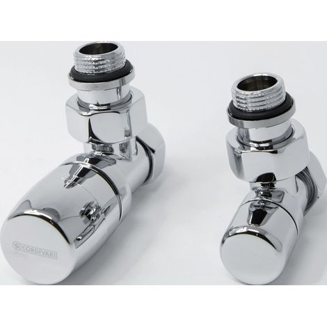 Kit robinet ILHINA équerre chromé pour tube cuivre Ø12/14/15 avec coude de réglage - THERMADOR KI15ECCH