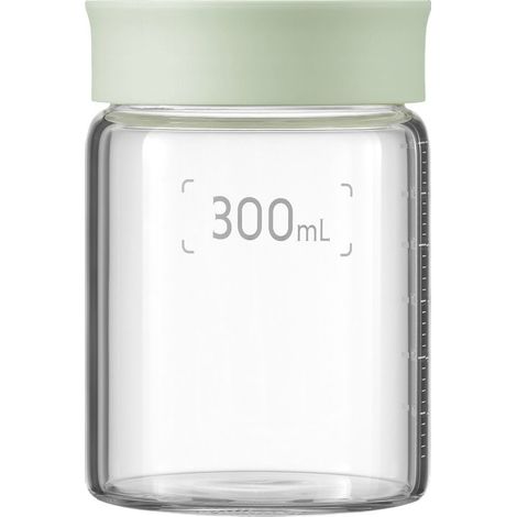 Barattoli in vetro BUYDEEM da 300 ml con tappo in un accogliente colore verde, modello CS1002/A1 (1/3)