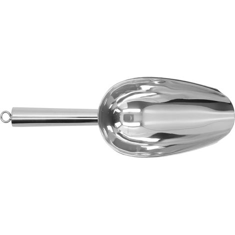 Pelle à glace en acier inoxydable en forme de U, robuste et de qualité alimentaire, pour seau à glace, idéale pour la maison, l'hôtel et le restaurant. Couleur inox. (1/5)