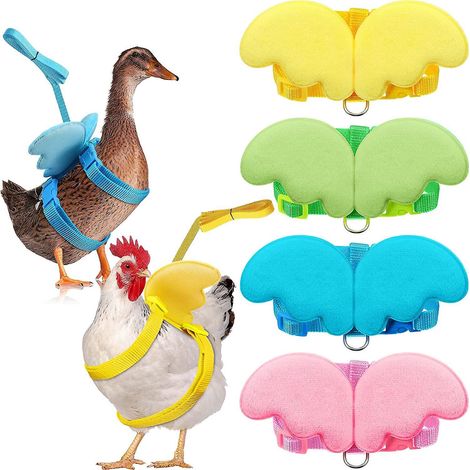 4 Pieces Pet Duck Outside Walking Harness Leash, Hen Chickens Harness, Adjustable Outdoor Training Traction Rope For Chicken Goose Hen (1/5)