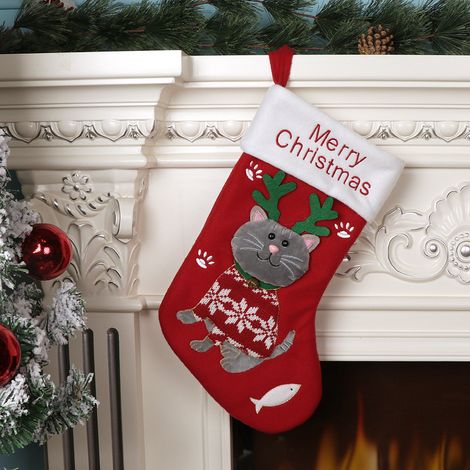 Chaussettes de Noël, décorations à suspendre au sapin, chaussettes cadeaux de Noël (1/5)