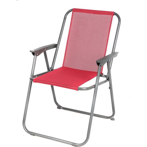 Sedia da giardino pieghevole in tessuto fucsia – Dimensioni 53x55x75 cm
