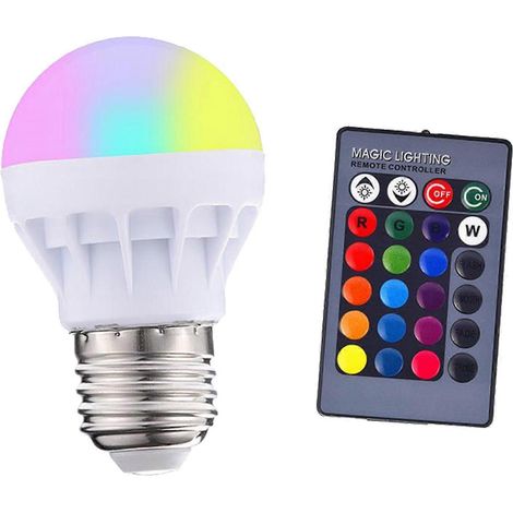 Ampoule LED E27 RGB avec télécommande et fonction mémoire (1/5)