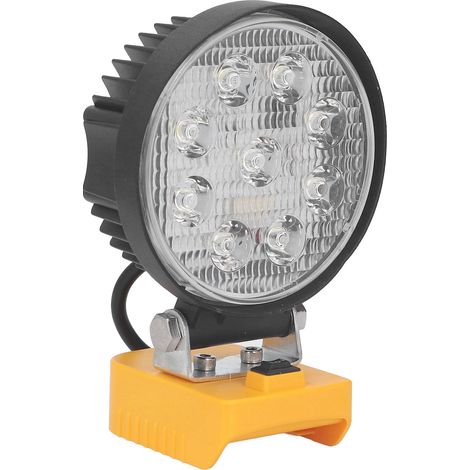 Lampe de travail LED 27W sans fil, batterie lithium 18V, éclairage portable d'urgence extérieur, tension 14-22V, projecteur puissant. (1/5)