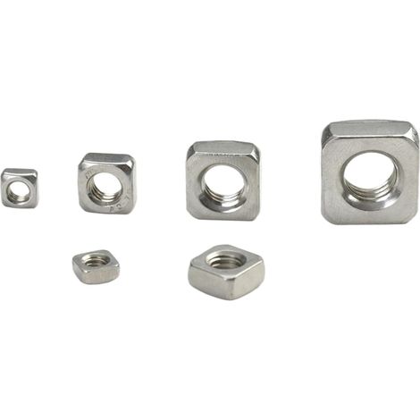 Écrou carré en acier inoxydable DIN557 M3 M4 M5 SS304 (M3 200