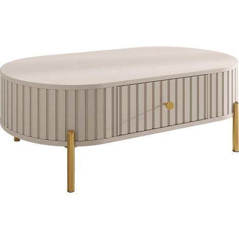 Mesa de centro Comfivo Mirsoni 102 , 39x52x100cm, Diámetro: 0, MDF, Ovalada