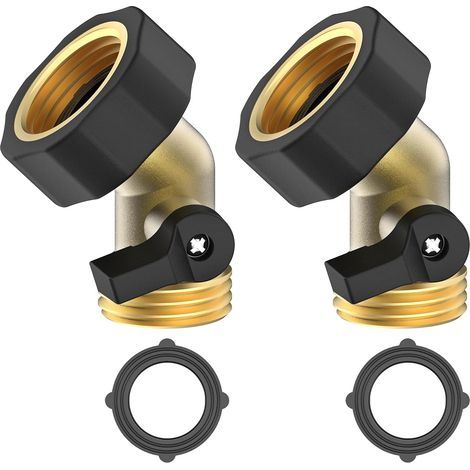 Ej.Life Connecteur Rapide pour Tuyau d'arrosage avec vanne d'arrêt, raccords à Connexion Rapide 3/4" avec vanne à Bille A