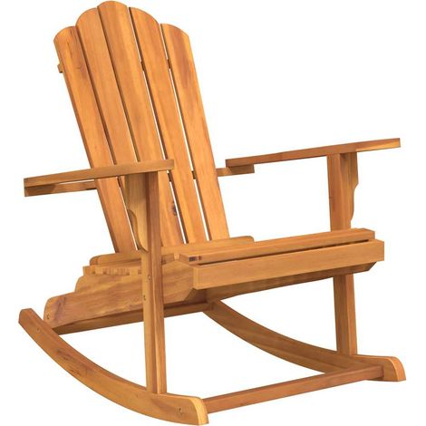 Silla mecedora de jardín Adirondack madera maciza de teca vidaXL (1/5)