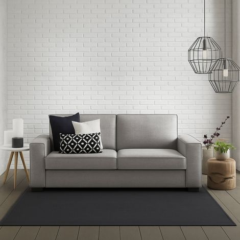 Dmora - Canapé fixe Dméne, Grand Canapé 2 places, 100% Made in Italy, Canapé de salon en tissu, avec accoudoirs fins, Cm 180x95h90, Gris (1/4)