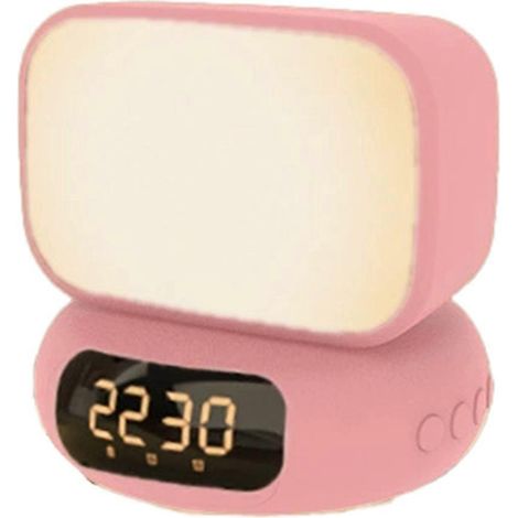 Veilleuse d'ambiance avec haut-parleur, fonction réveil LED pour chambres et salles de bains, veilleuse musicale, rose - JBMEDIA (1/4)