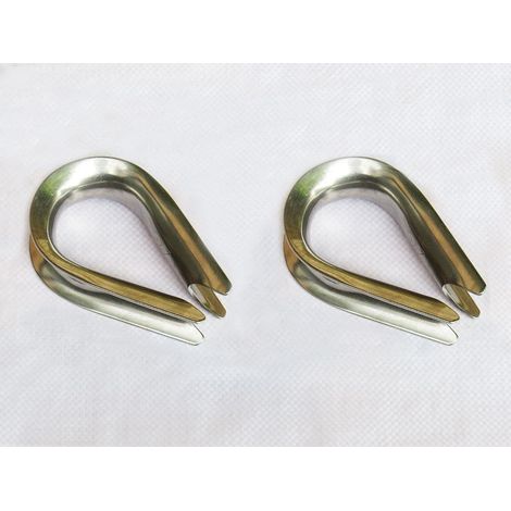 Stainless Steel Wire Rope Thimbles 24MM x2  (Marine Webbing Boat Cable Loop) (1/2)